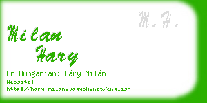 milan hary business card